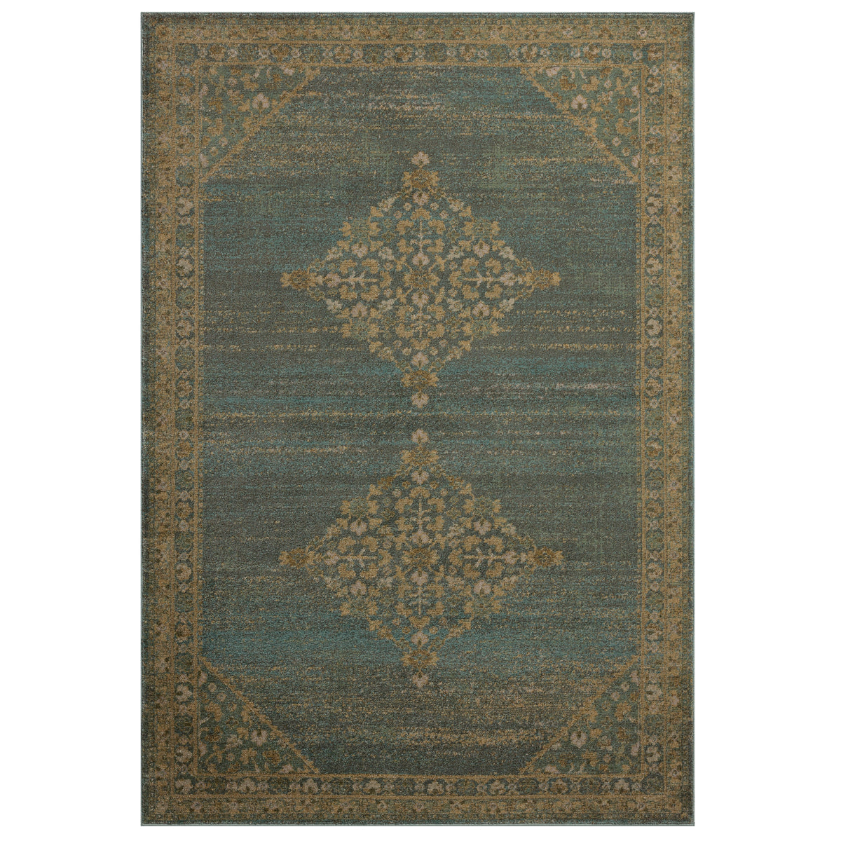 Mavelle Mona Aqua Wheat Rug area rug - Detail View