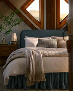 Mavelle Poppy Ruffle Velvet Upholstered Bed bed frame - Detail View