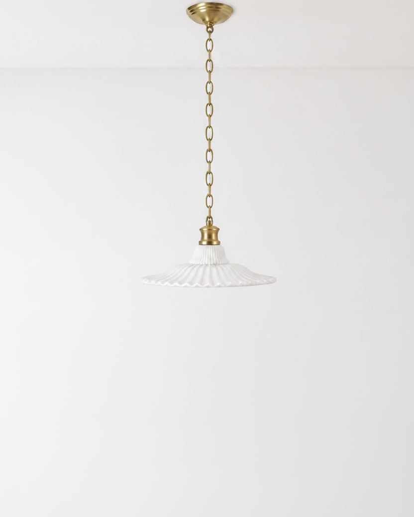 Mavelle Marjorie Milk Glass Pendant (9"-16.5") pendant light - Styled in Room