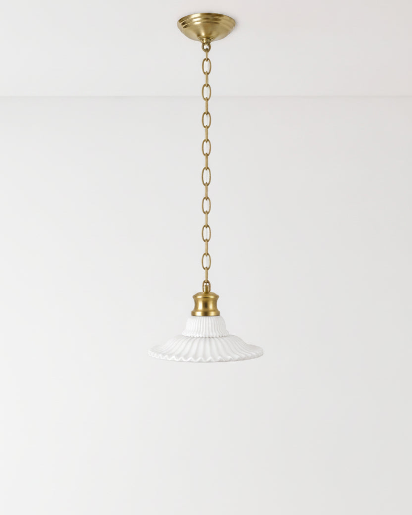 Mavelle Marjorie Milk Glass Pendant (9"-16.5") pendant light - Alternate View