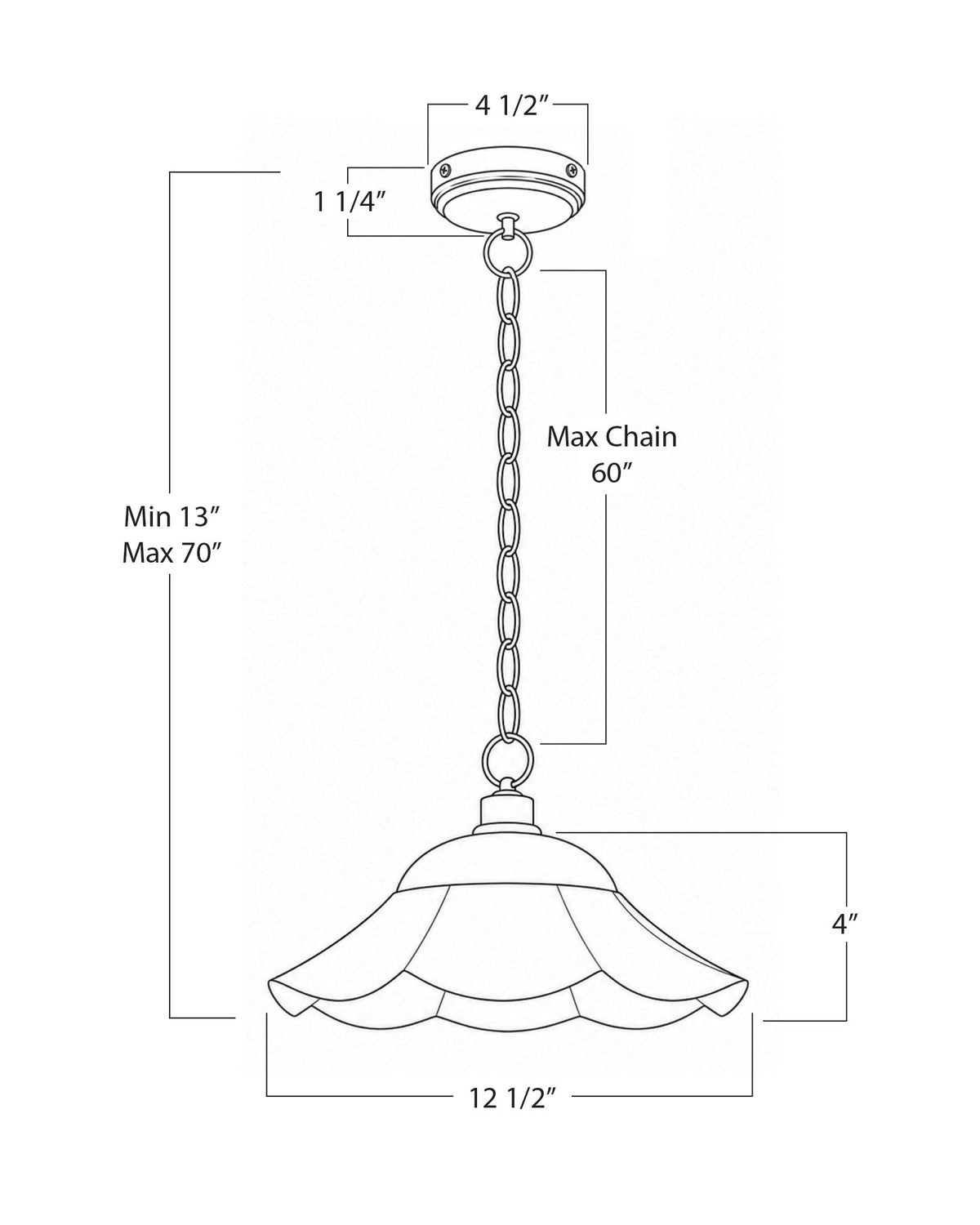 Mavelle Mary Wired Pendant (12.5") pendant light - Alternate View