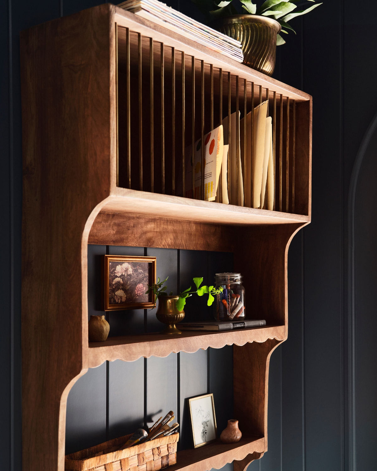 Mavelle Quinn Wooden Dish Cabinet storage cabinet - Detail View