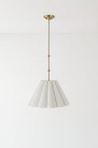 Mavelle Odette Linen Scallop Pendant (12"-20") pendant light - Styled in Room