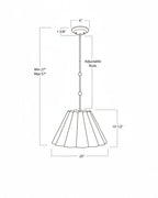 Mavelle Odette Linen Scallop Pendant (12"-20") pendant light - View 9