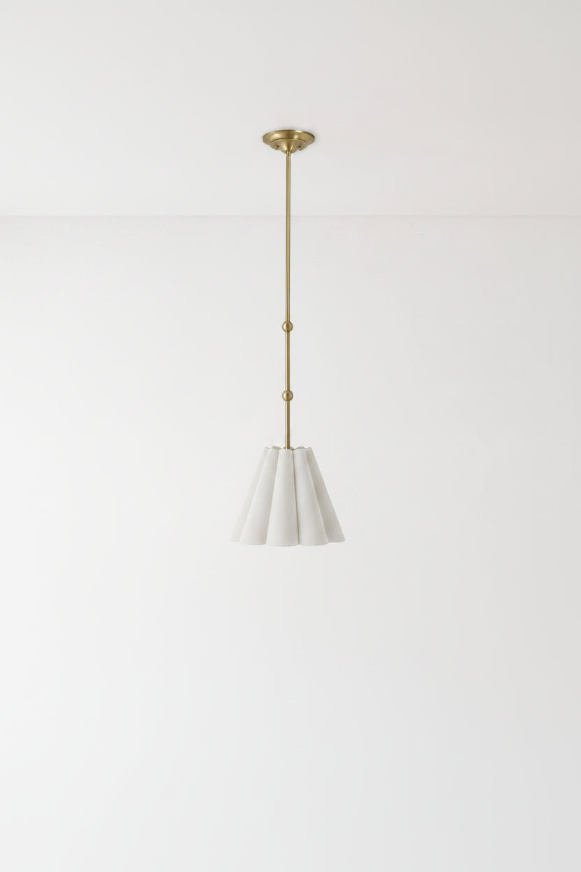 Mavelle Odette Linen Scallop Pendant (12"-20") pendant light - Side View