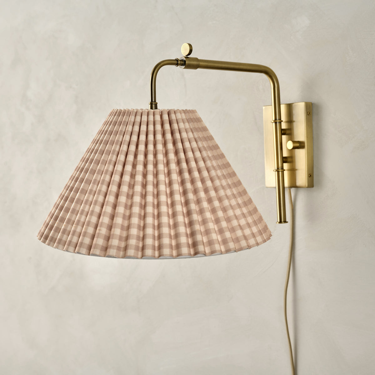 Mavelle Gingham Swivel Plug-In Sconce wall sconce