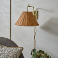 Mavelle Tapered Rattan Swivel Plug-In Sconce wall sconce - Detail View
