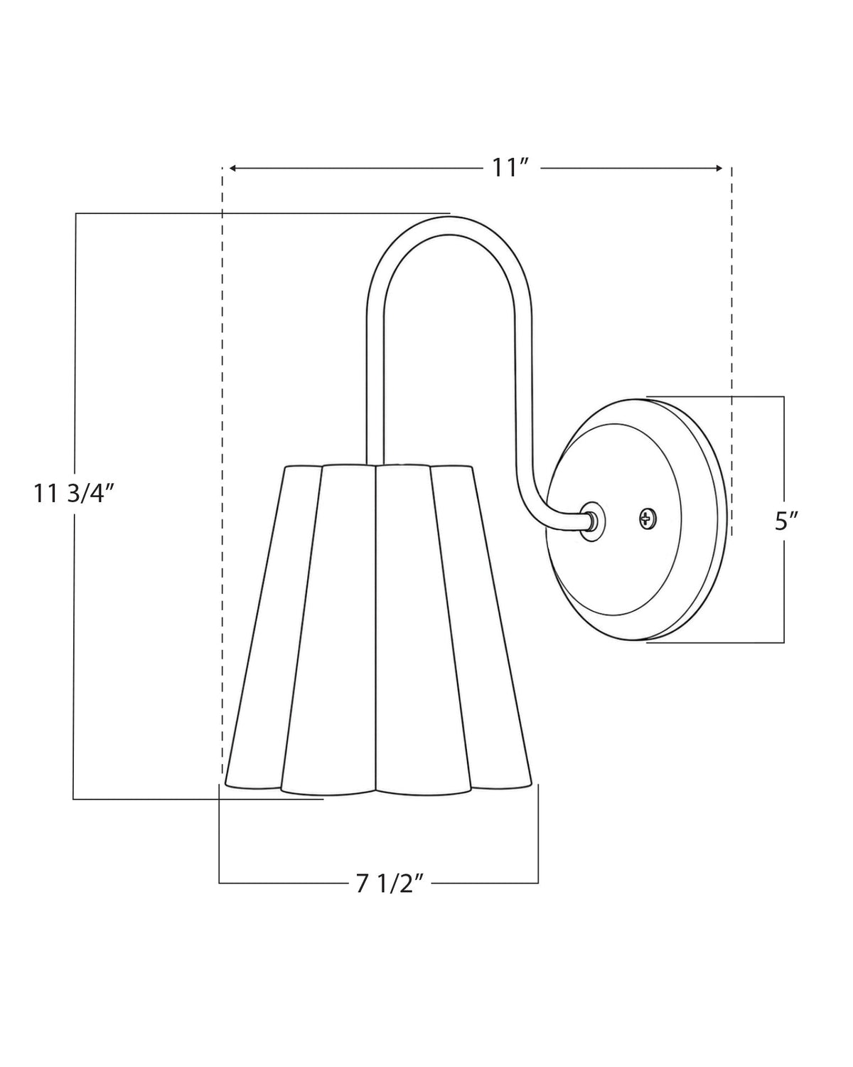 Mavelle Odette Linen Scallop Wired Sconce wall sconce - Close-Up