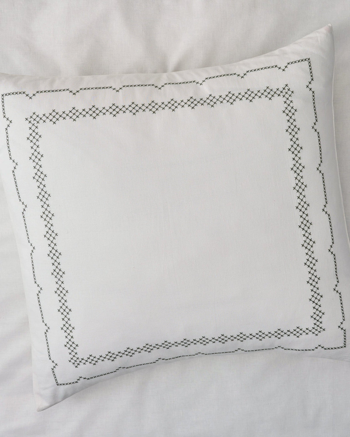Mavelle Daphne Green Cross-Stitch Sham pillow sham