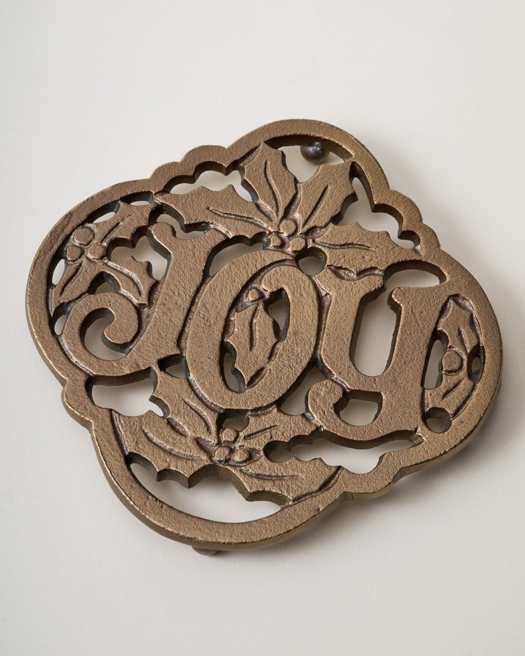 Mavelle Cast Antique Brass Joy Trivet trivet