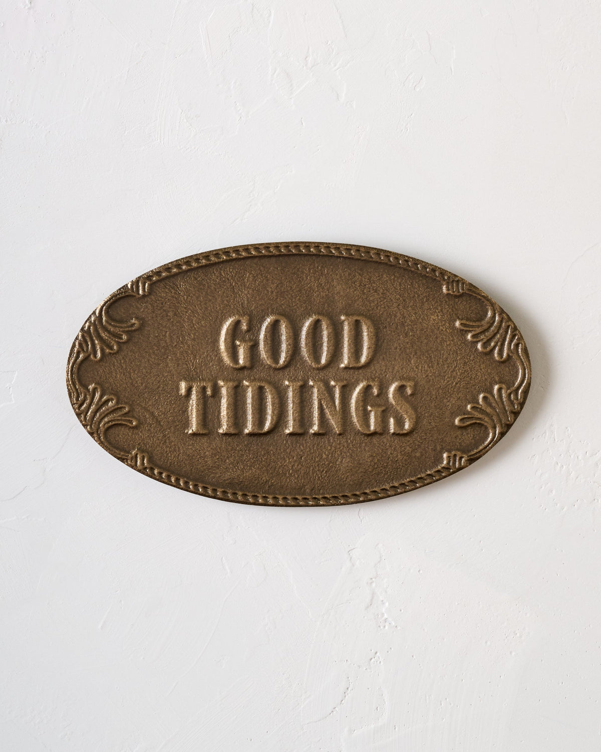 Mavelle Antique-Inspired Good Tidings Plaque wall decor piece