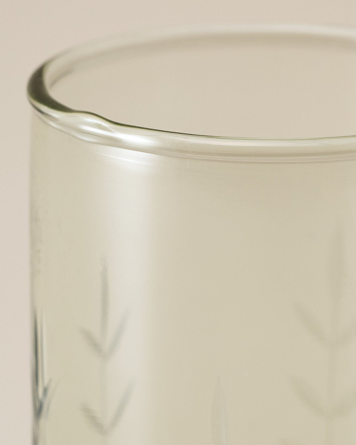Mavelle Recycled Etched Glass Tumbler, Green drinking glass - View 7