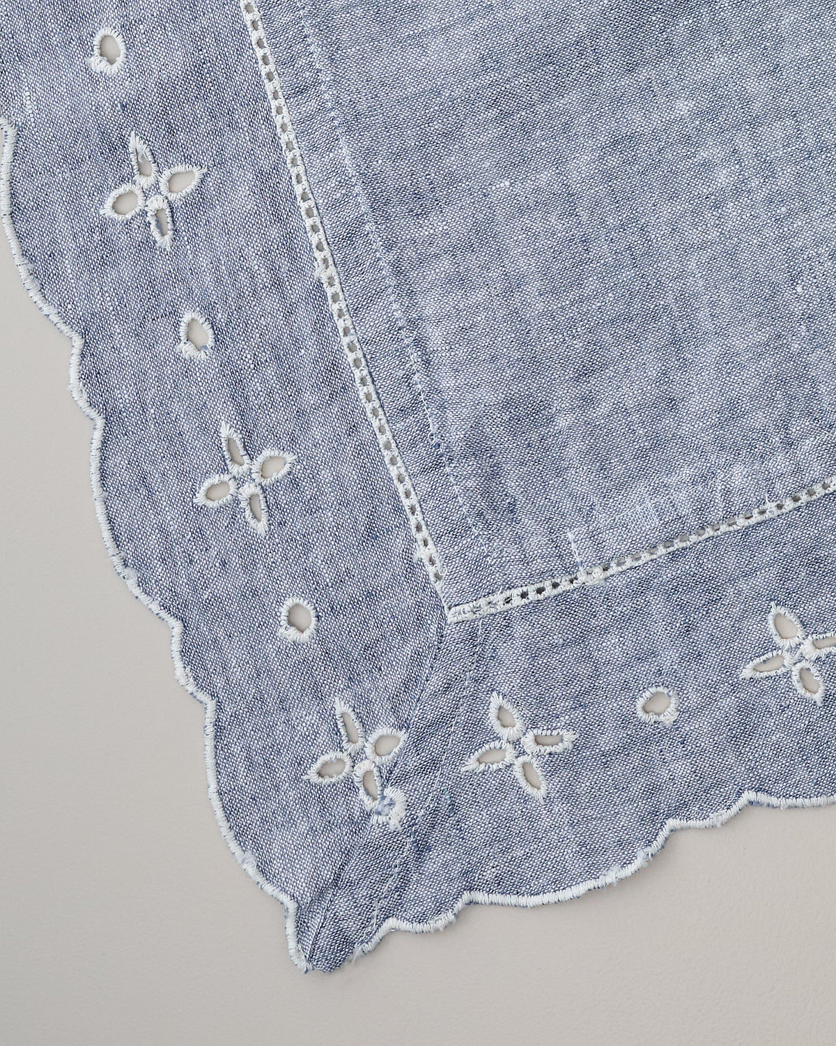 Mavelle Chambray Eyelet Napkin Set of Four cloth napkin set