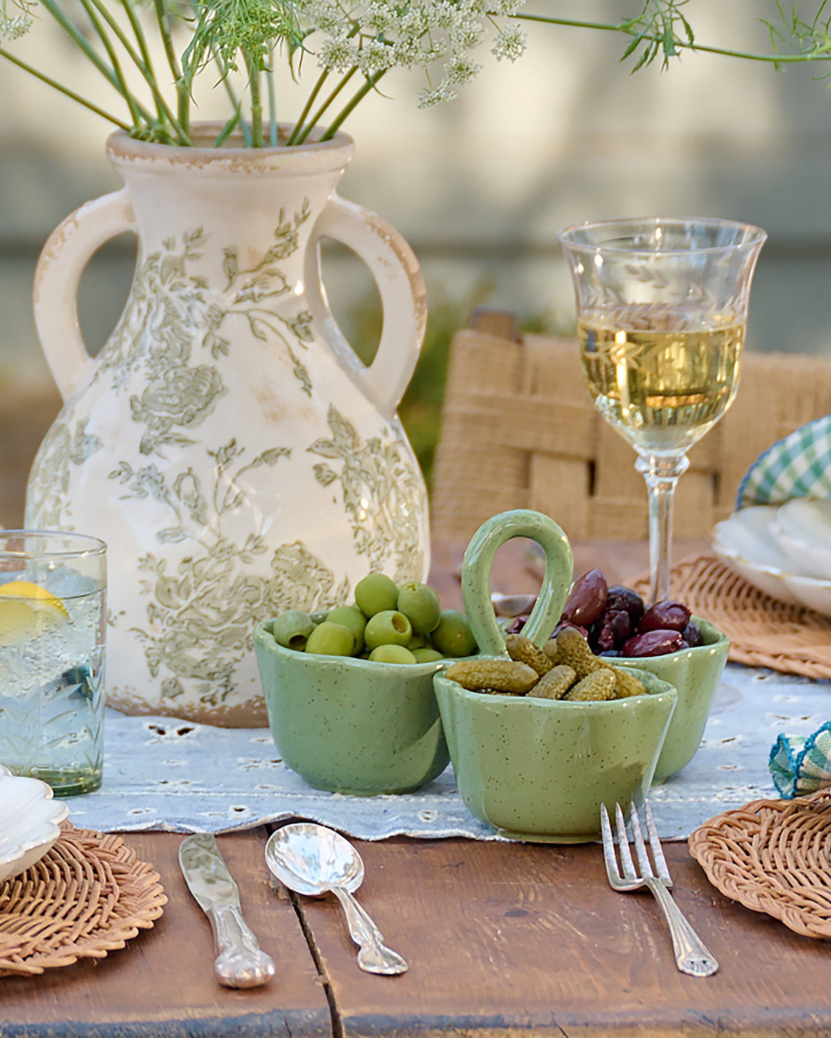Mavelle Green Scalloped Trio Snack Bowl bowl - Detail View