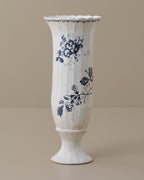 Mavelle Heirloom Garden Navy Floral Footed Vase vase - Detail View