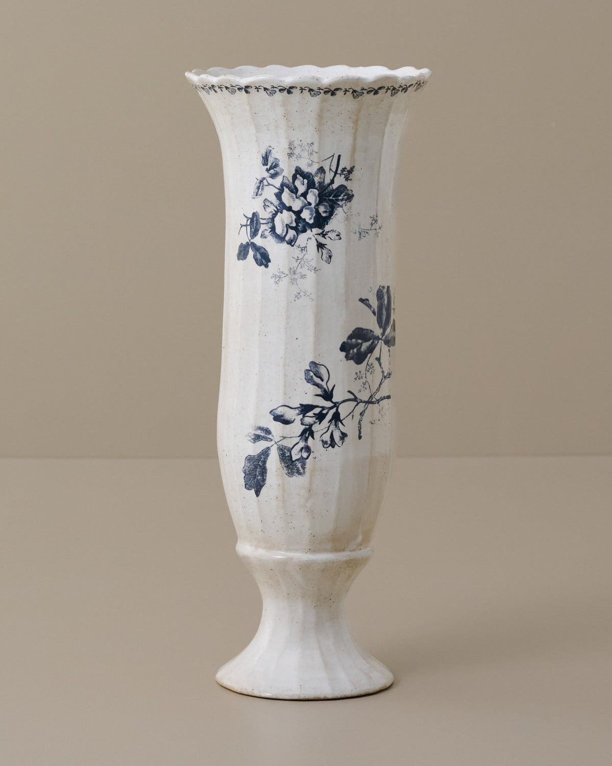 Mavelle Heirloom Garden Navy Floral Footed Vase vase - Detail View