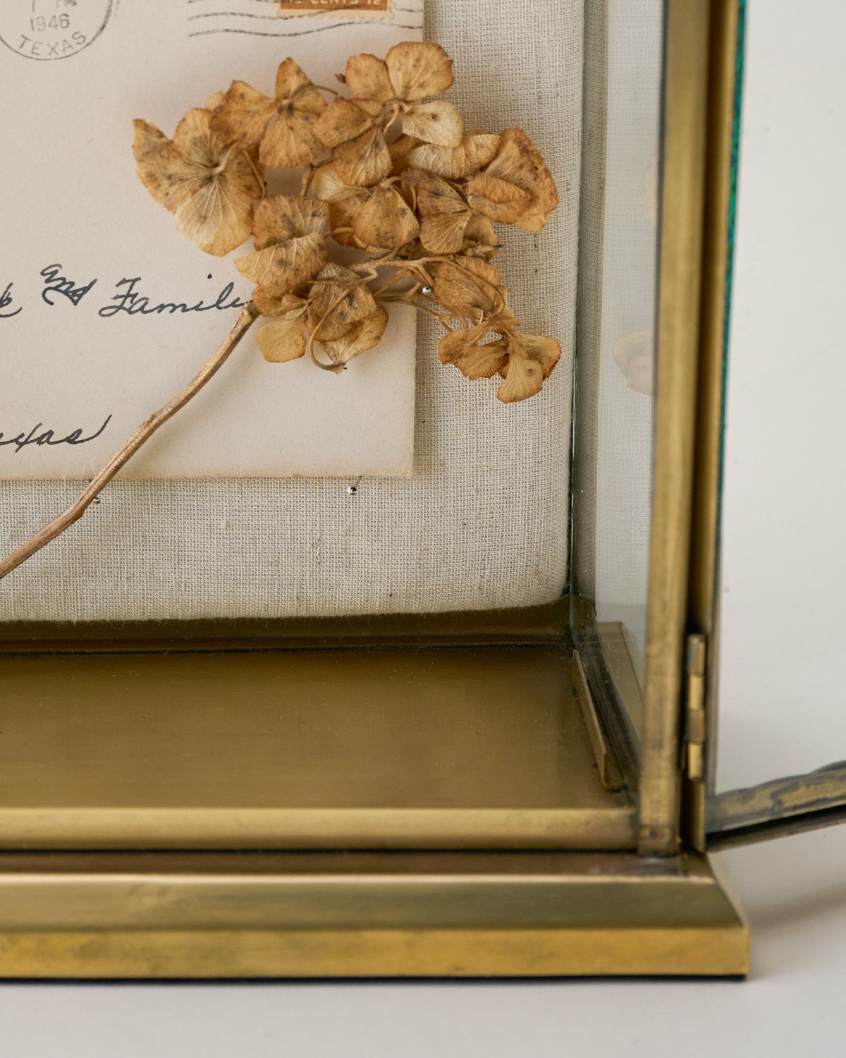 Mavelle Antique Brass Tabletop Your Story Box decorative box - Side View
