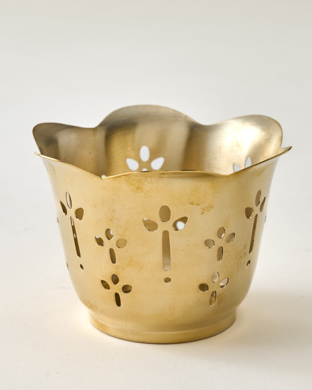 Mavelle Solid Brass Floral Candle Holder candle holder