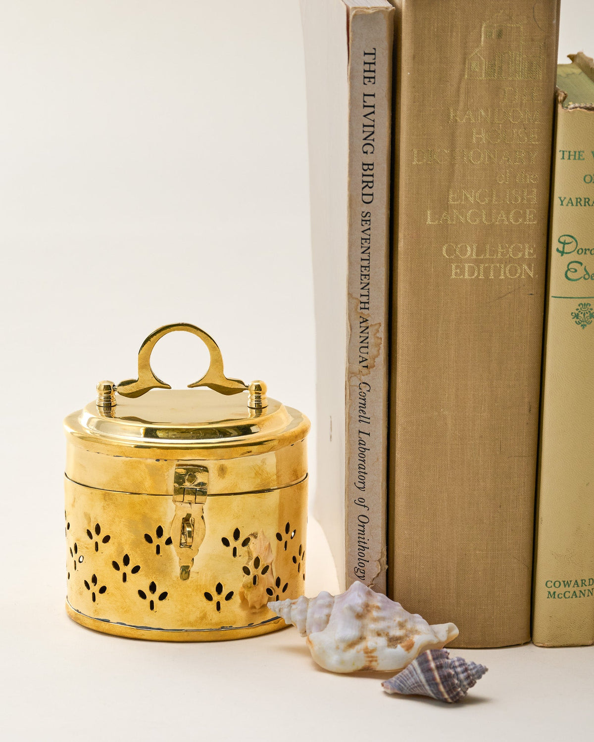 Mavelle Vintage Inspired Solid Brass Trinket Box decorative box - Detail View