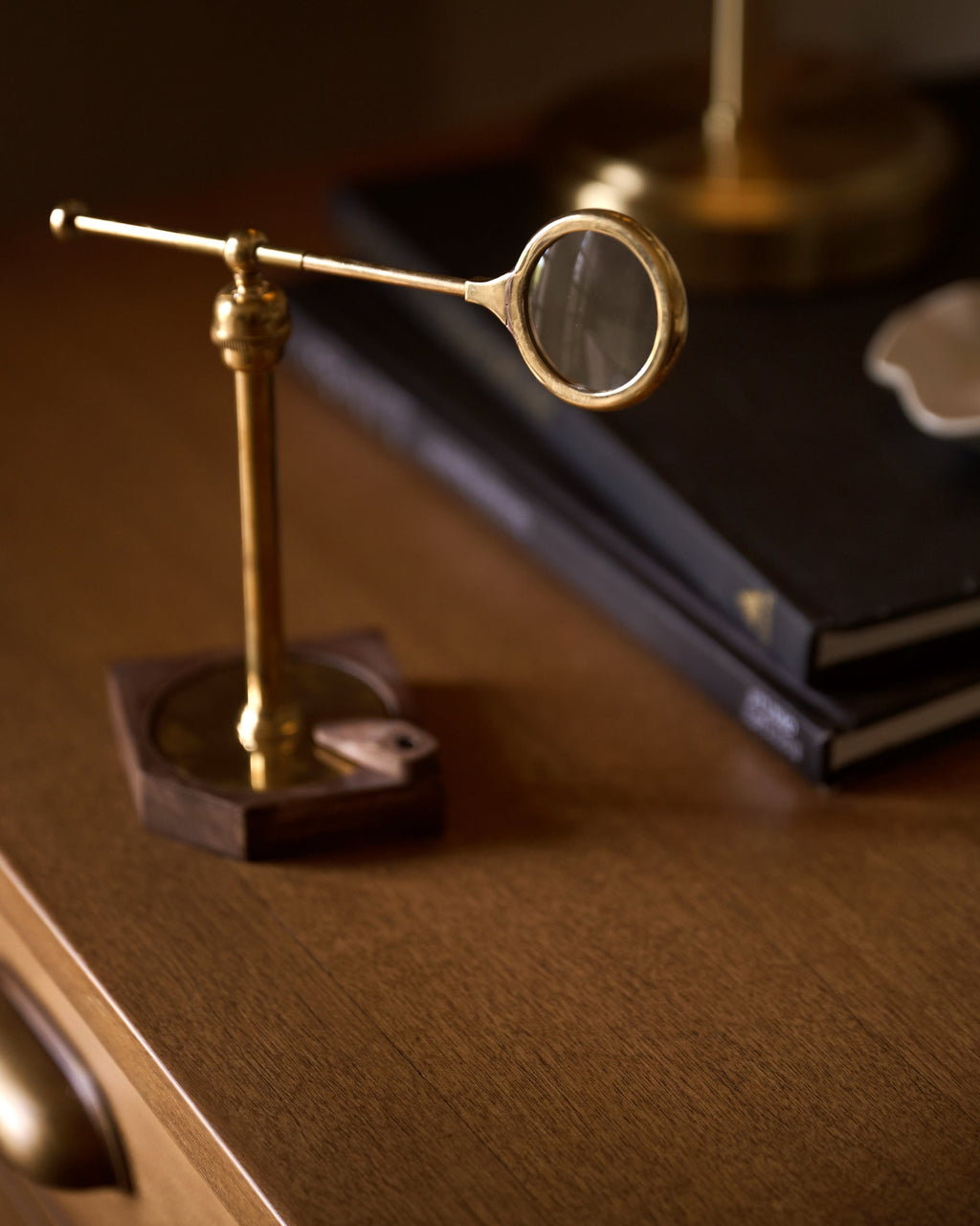 Mavelle Solid Brass Magnifying Glass on Stand decorative accent - Detail View