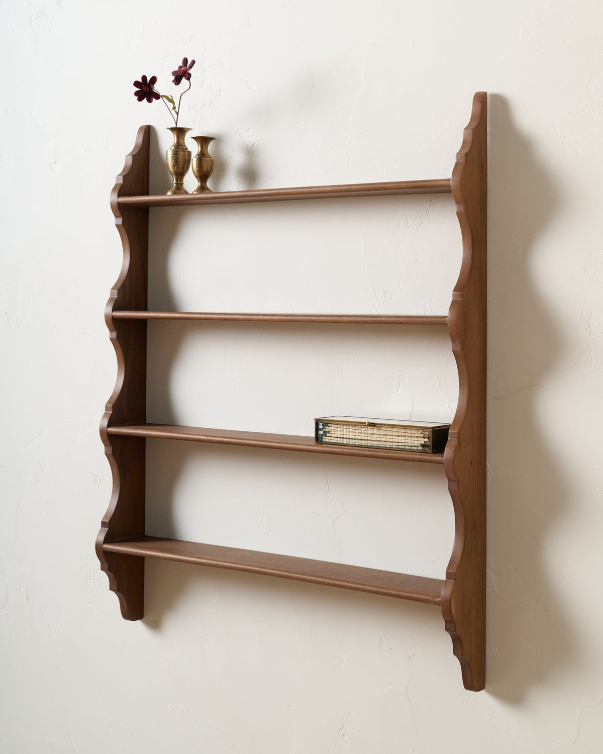 Mavelle Tapered Scallop Wood Wall Shelf wall shelf - Detail View