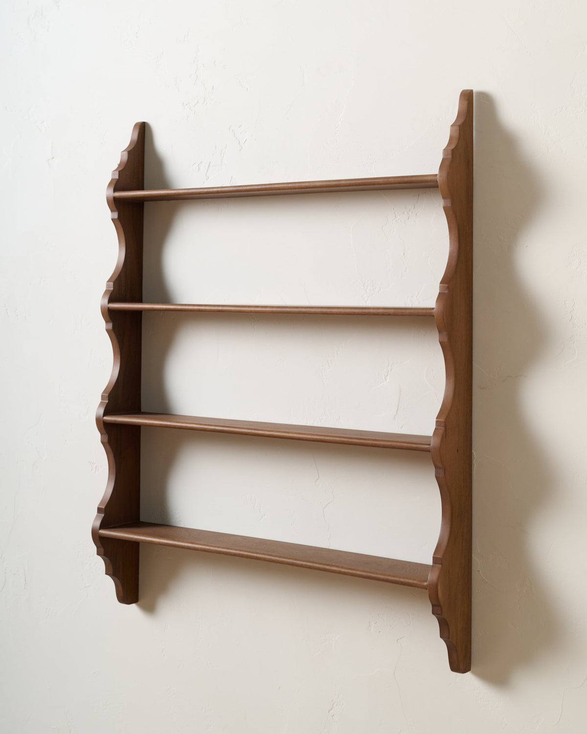 Mavelle Tapered Scallop Wood Wall Shelf wall shelf - Close-Up