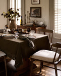 Mavelle Olive Green Scalloped Eyelet Tablecloth tablecloth