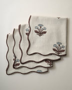 Mavelle Elaine Block Print Napkin Set of Four cloth napkin set - Detail View