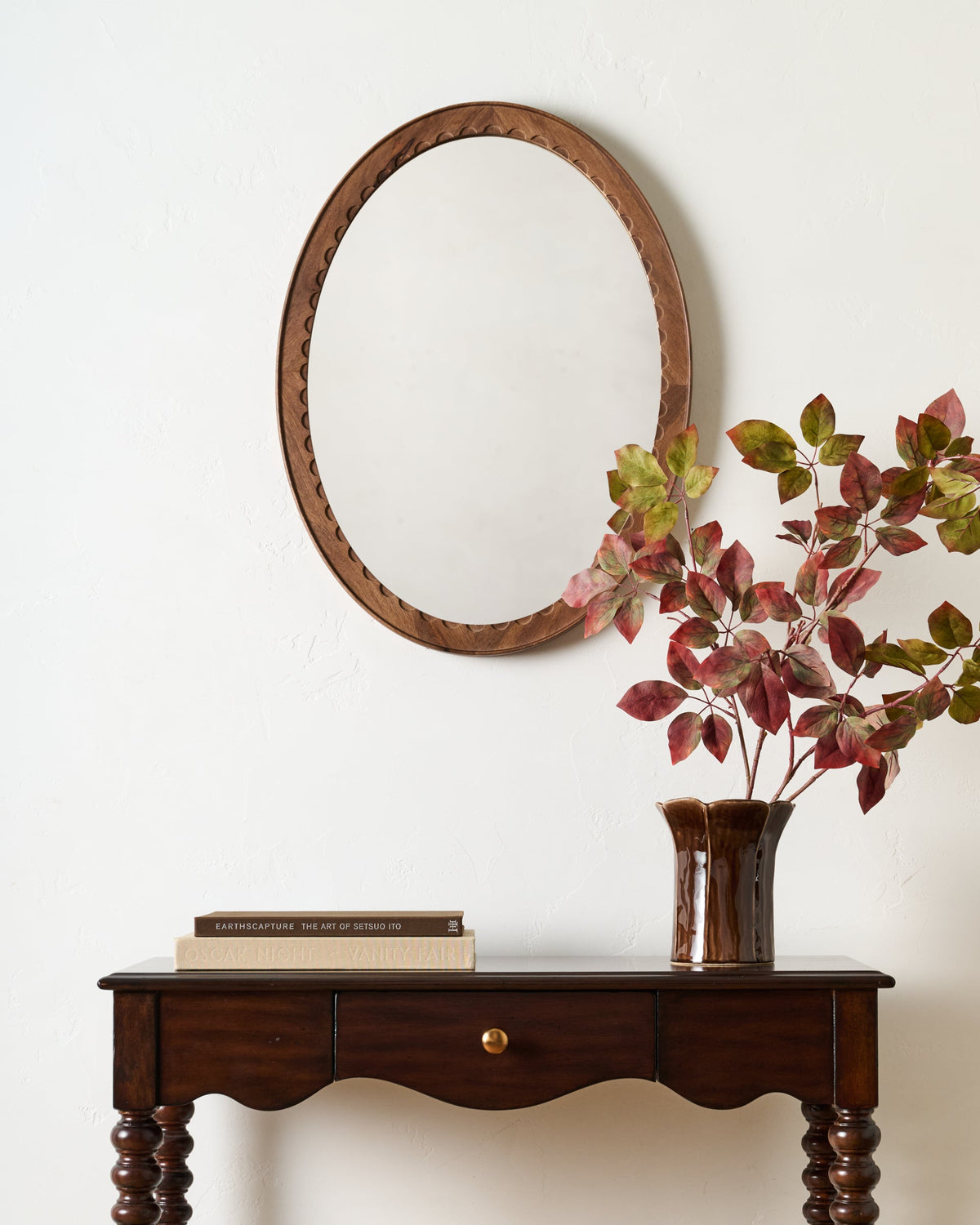 Mavelle Annabeth Wood Scallop Mirror mirror - Detail View
