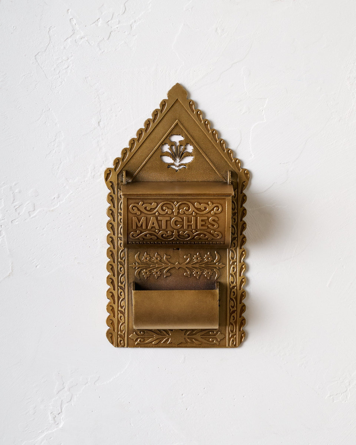 Mavelle Antique Brass Iron Match Holder mirror