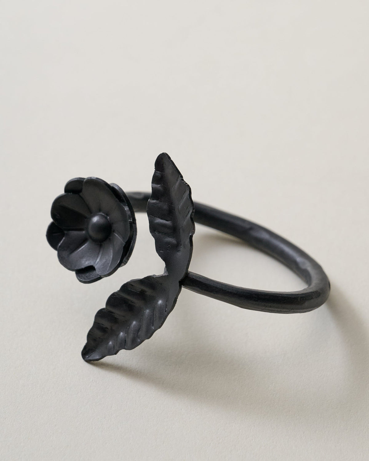 Mavelle Forged Iron Floral Napkin Ring Set of 4 napkin ring set - Styled in Room