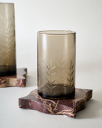 Mavelle Wavy Scallop Marble Coaster Set of 4 coaster set - Styled in Room