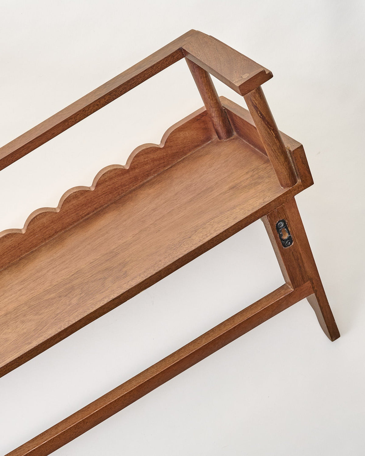 Mavelle Anderson Scallop Shelf with Rail wall shelf - Side View