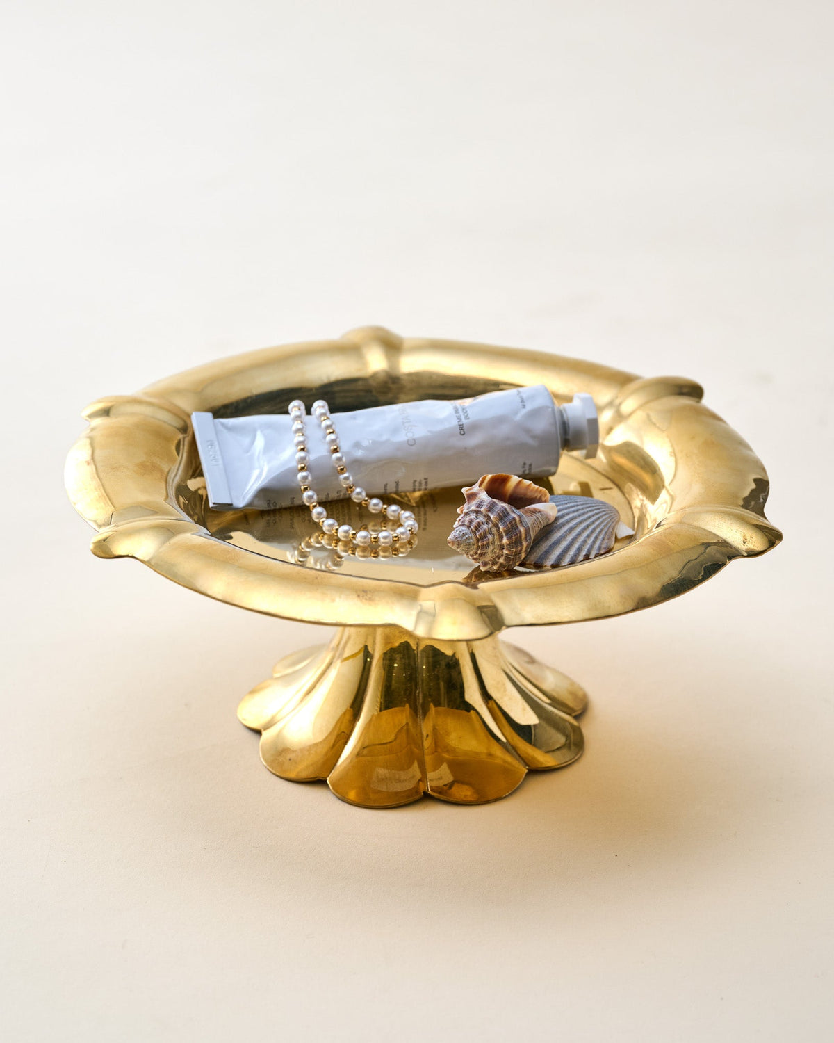 Mavelle Hollis Solid Brass Trinket Dish serving piece - Detail View