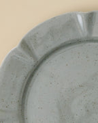 Mavelle Green Speckle Heirloom Scallop Plate dinnerware set - Styled in Room