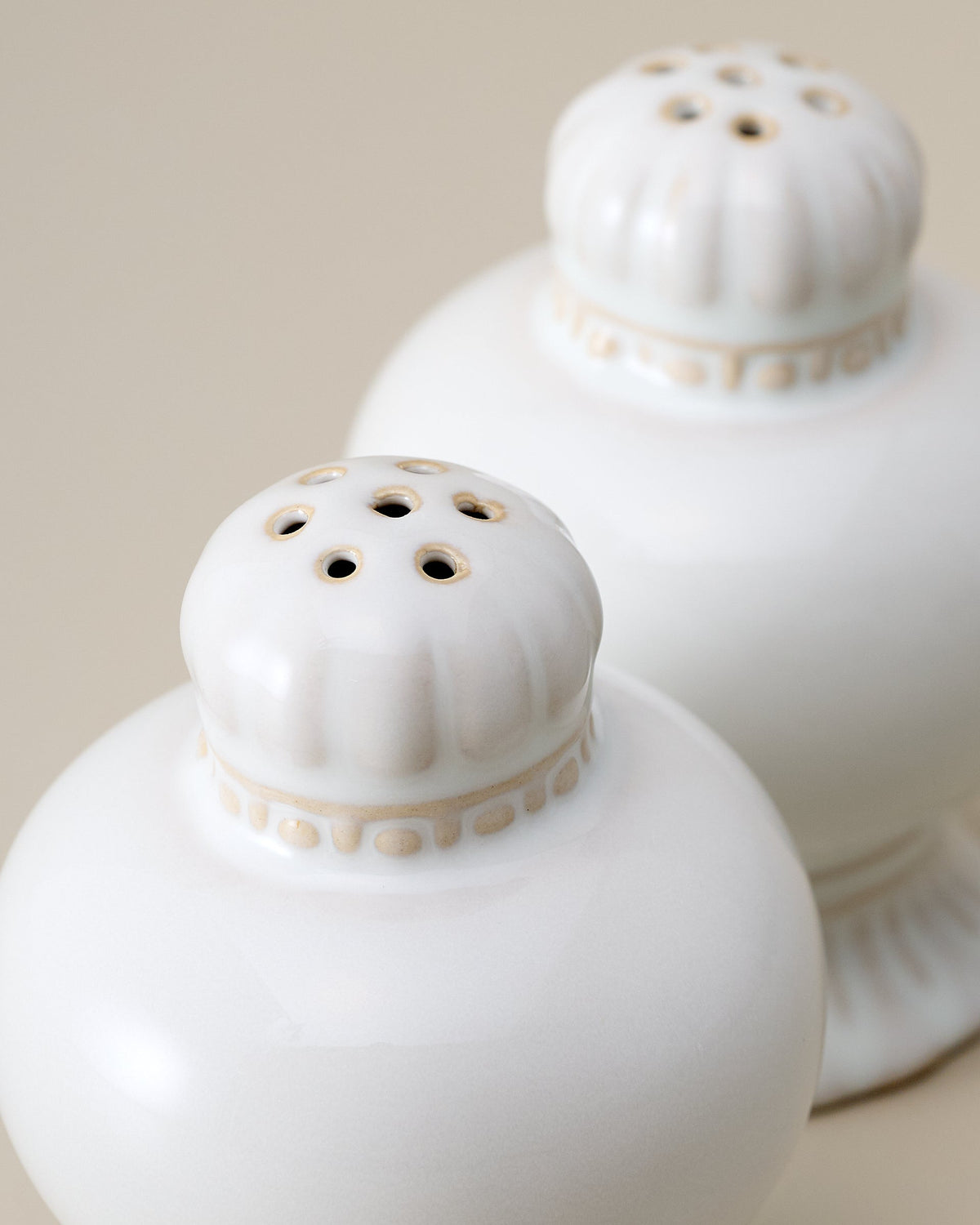 Mavelle Antique White Margaret Vintage-Inspired Salt & Pepper Set salt and pepper set