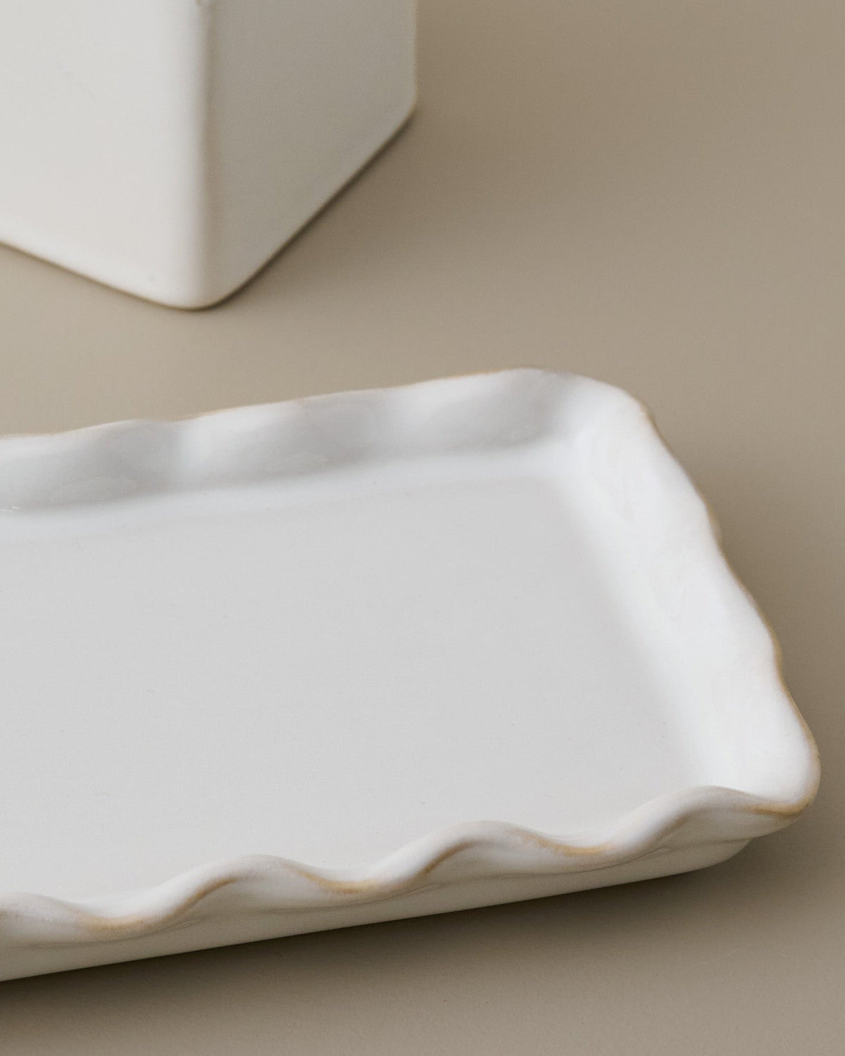 Mavelle Antique White Margaret Butter Dish kitchen storage piece