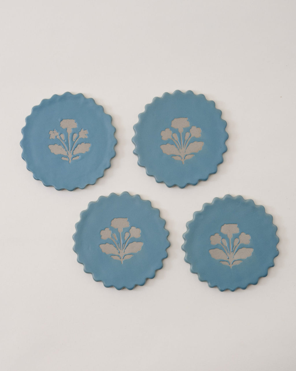 Mavelle Micro-Scallop Floral Coaster Set of Four coaster set - Styled in Room