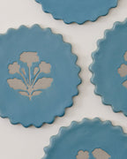 Mavelle Micro-Scallop Floral Coaster Set of Four coaster set - Detail View