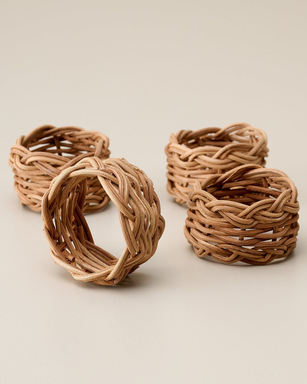 Mavelle Rattan Napkin Ring Set of 4 napkin ring set - Detail View