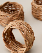 Mavelle Rattan Napkin Ring Set of 4 napkin ring set