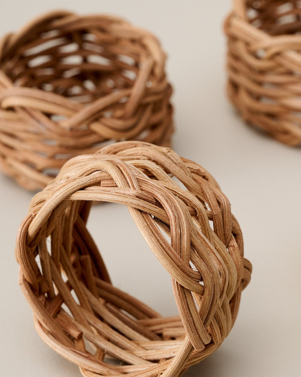 Mavelle Rattan Napkin Ring Set of 4 napkin ring set