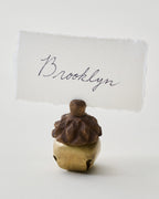 Mavelle Acorn Jingle Bell Place Card Holder decorative accent - Detail View
