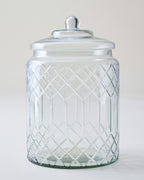 Mavelle Vintage-Inspired Cut Glass Cookie Jar kitchen storage piece - Detail View