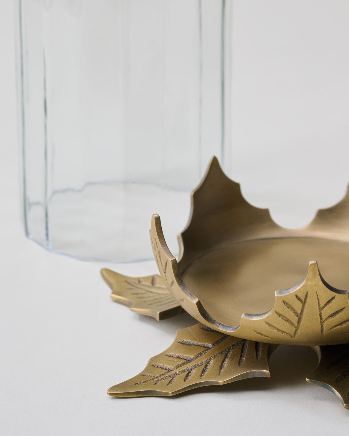 Mavelle Antique Brass Holly Cloche candle - Styled in Room