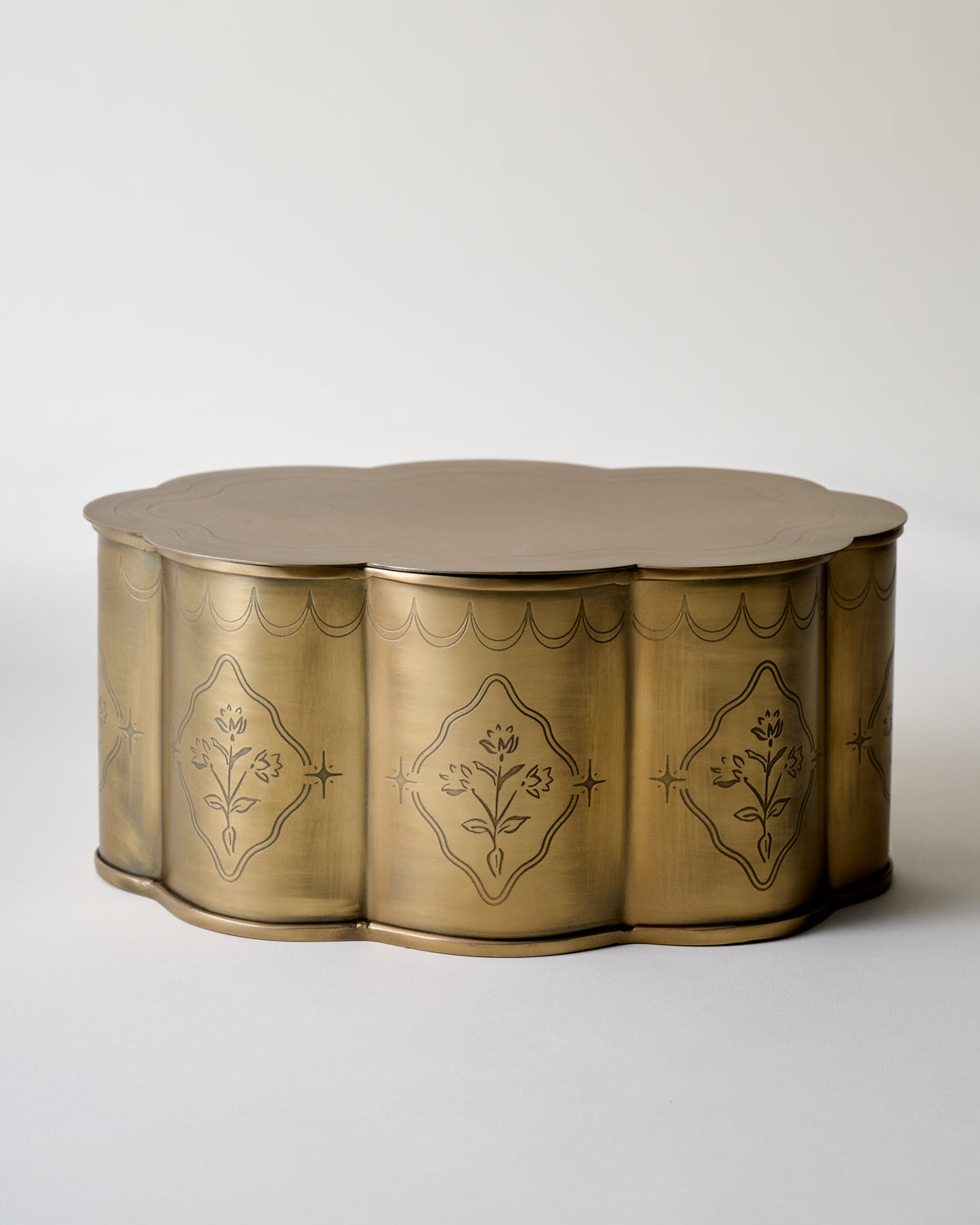 Mavelle Antique Brass Fluted Canister kitchen storage piece