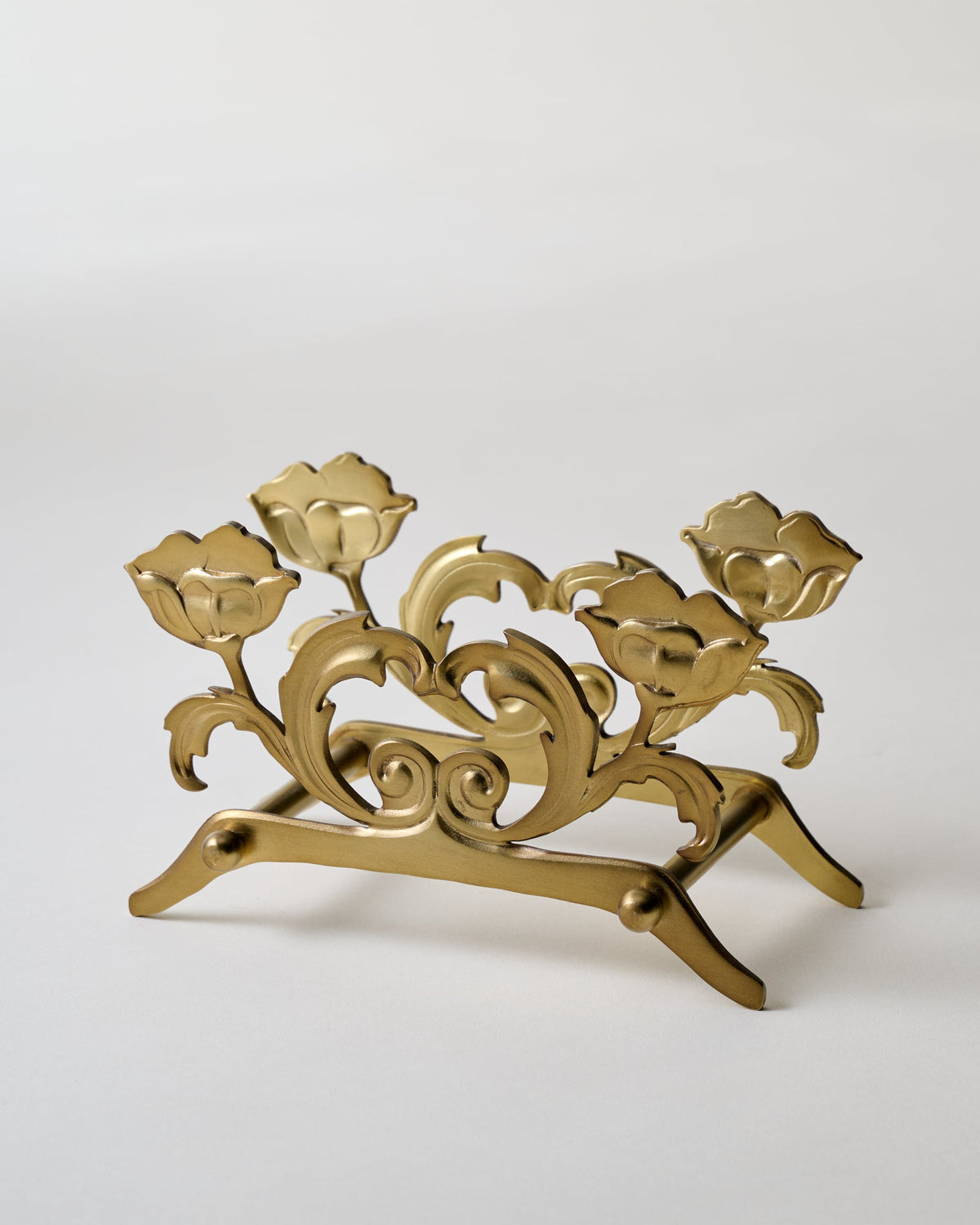 Mavelle Antique Brass Tulip Card Holder decorative accent - Detail View
