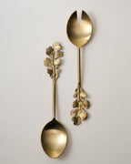 Mavelle Antique Brass Oak Leaf Handle Serving Set of Two serving piece