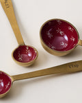 Mavelle Brass & Enamel Plaid Tulip Spoons kitchen tool