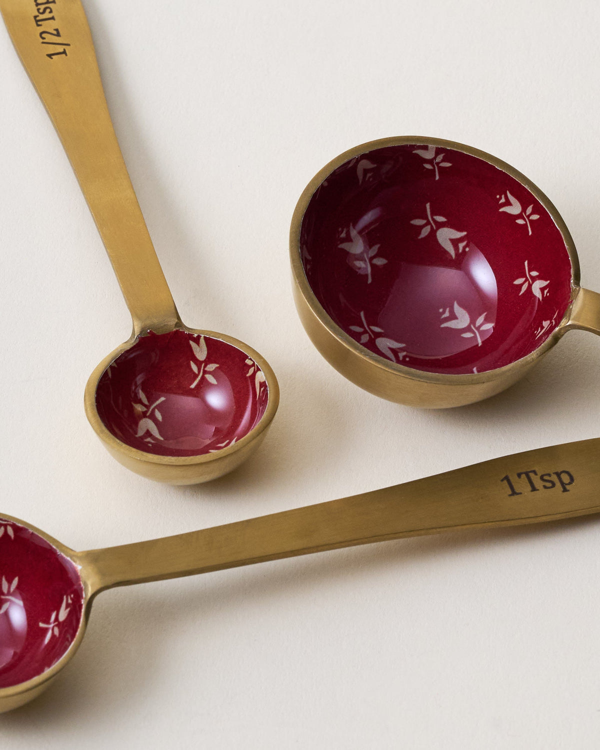 Mavelle Brass & Enamel Plaid Tulip Spoons kitchen tool